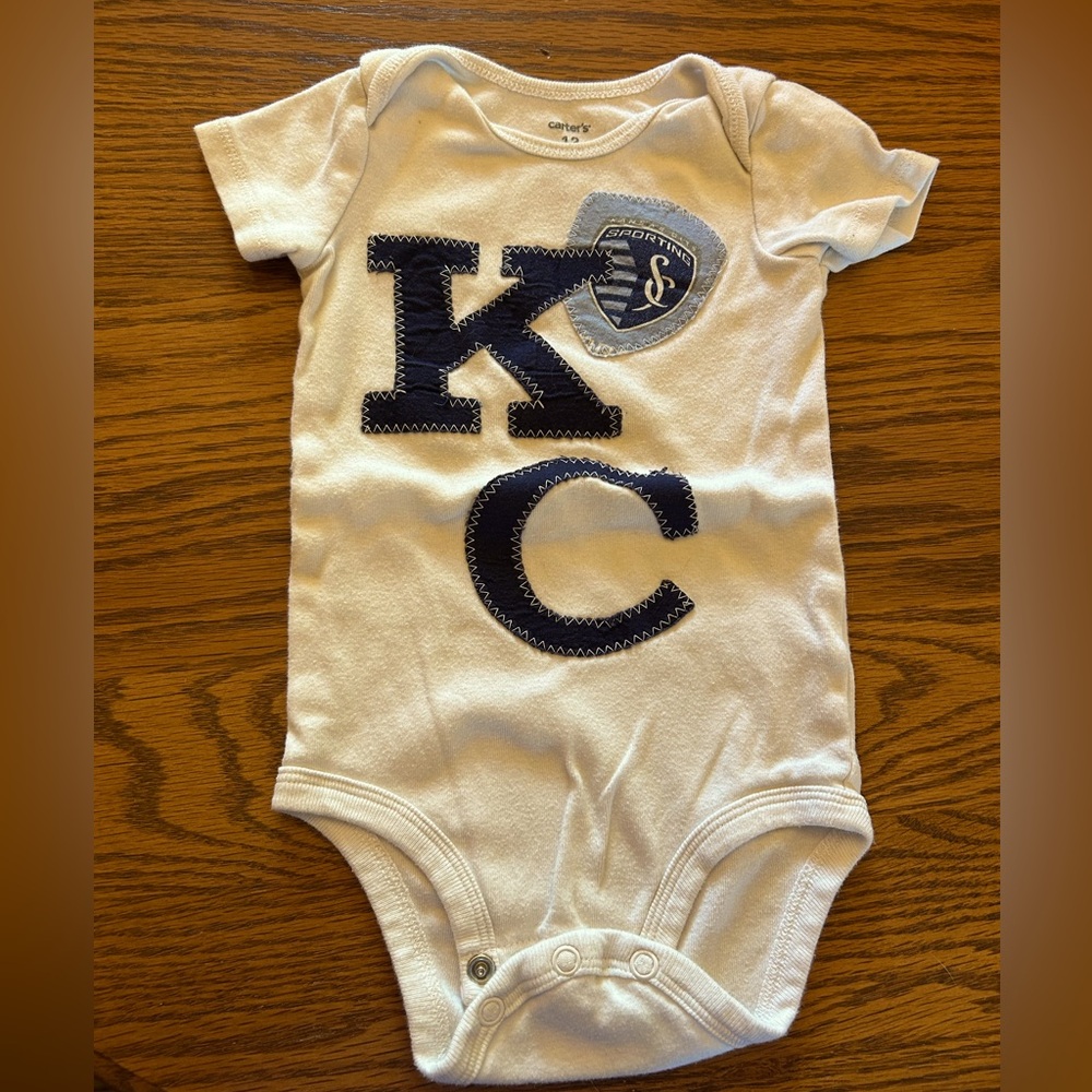 Custom Sporting KC onesies size 12 months